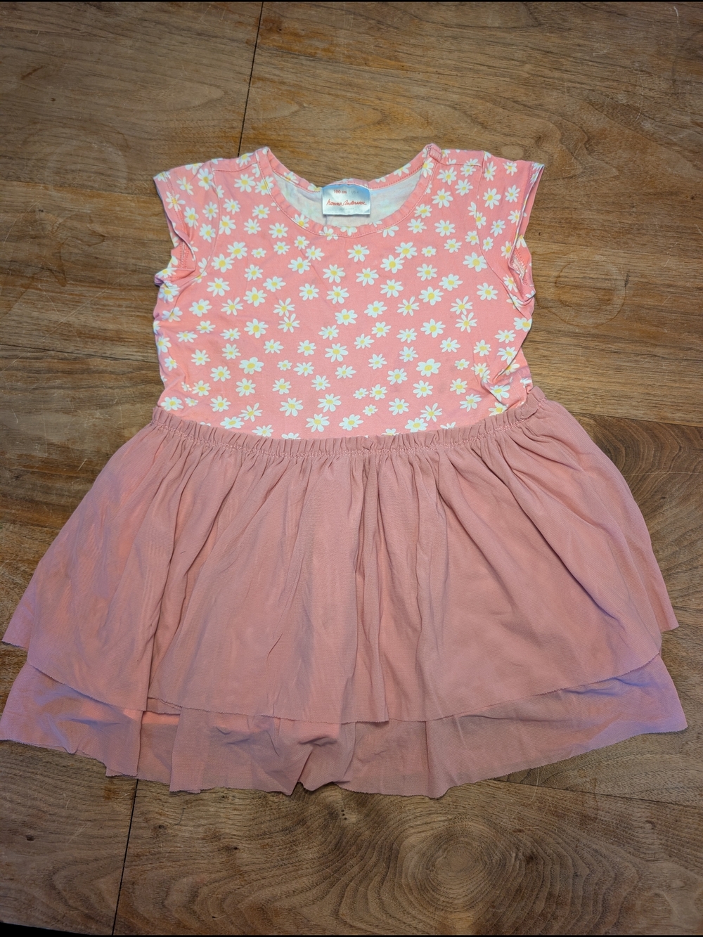 Hanna Andersson Pink Daisy Cap-Sleeve Dress